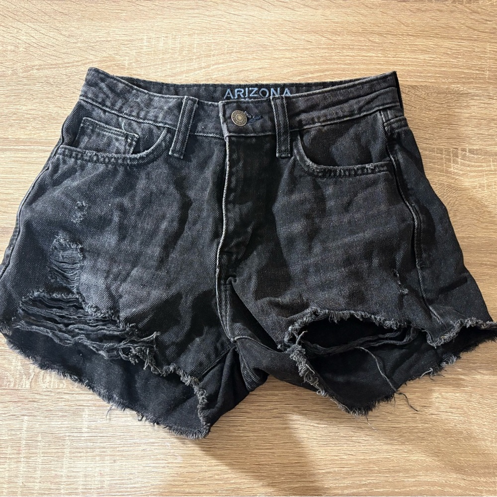 Arizona Jean Company Black Distressed Jean Shorts